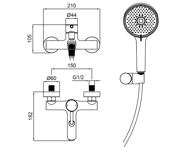 смеситель для ванны WONZON & WOGHAND SOLO